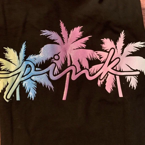 ❤️SOLD OUT❤️ Pink 2-Piece Shine Palm Zip Up Hoodie & Campus Sweatpants - Picture 5 of 8